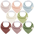 KeaBabies 8pk Organic Baby Bandana Bibs for Drooling Teething (Moor/Quin)