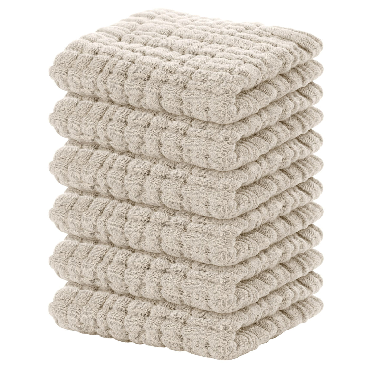 Yoofoss Muslin Baby Washcloths 100% Organic Cotton Face Towels 6 Pack Wash Cloths for Baby 12x12in Soft and Absorbent Baby Wipes (Gradient Green)