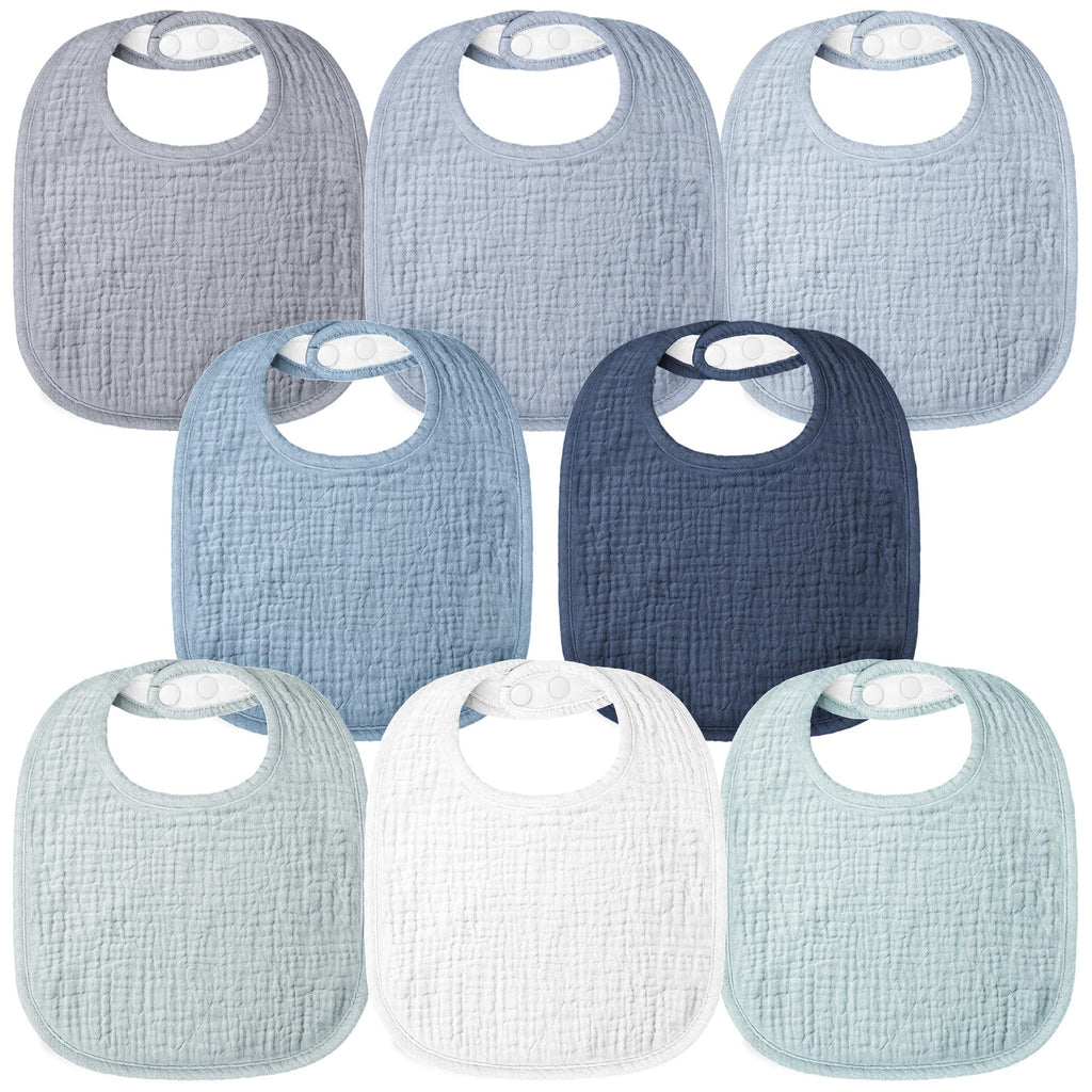 Bearmoss Baby Bibs for Drooling and Teething 100% Cotton Muslin Bibs