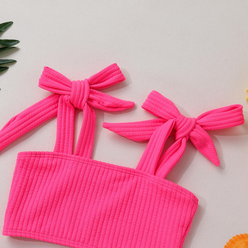 MAMAMI Toddler Swimsuit Girl Color Block Stripe Two Pieces Swimwear Baby Girl Summer Beach Bathing Suits