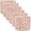 Comfy Cubs Muslin Burp Cloths 20x10" 6 Pack, Baby Burp Cloths - Blush