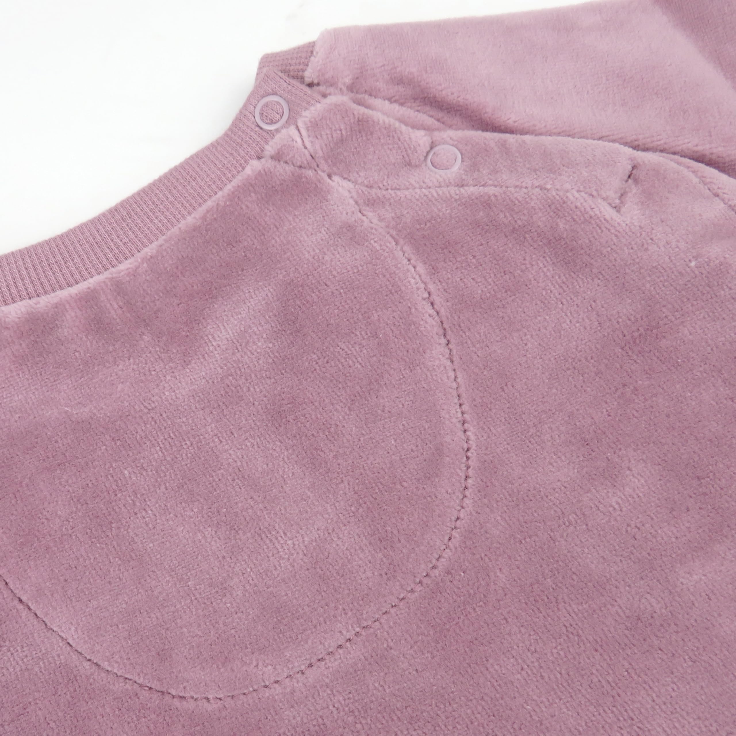 HonestBaby 2-Piece Cozy Velour Sweatshirt and Jogger Sweatpants Set Org. Cotton for Toddler, Baby, Dusty Lavendar, 6 Years