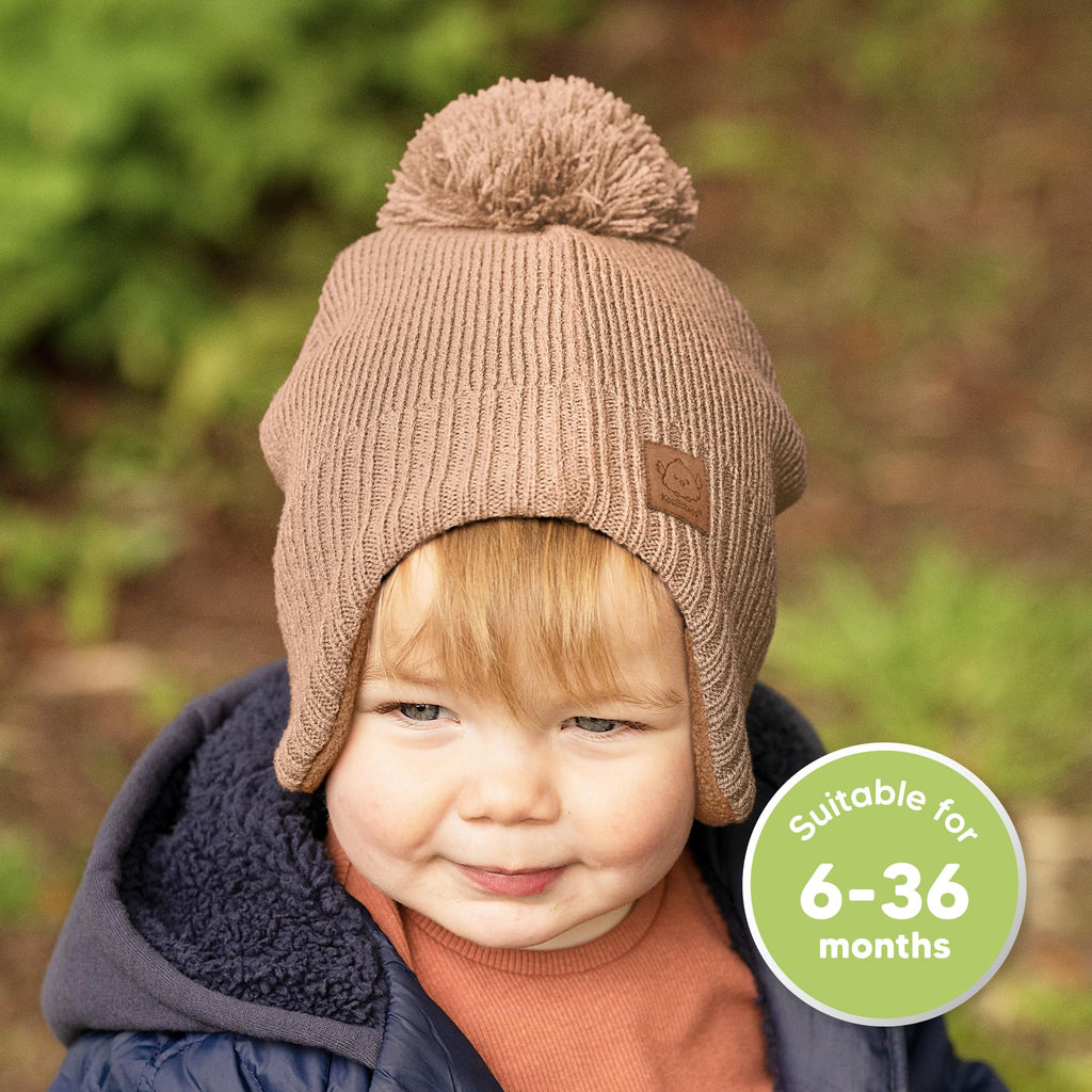 KeaBabies Baby Beanies, Winter Baby Hats for Boys, Girls (Dune, 6-36M)