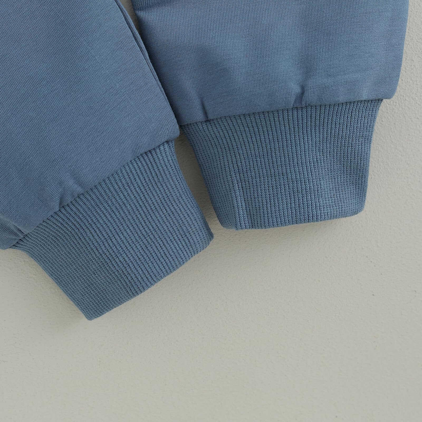 Kupretty Toddler Baby Boy Color Block Sweatshirt Pants Blue Dark Gray 24M