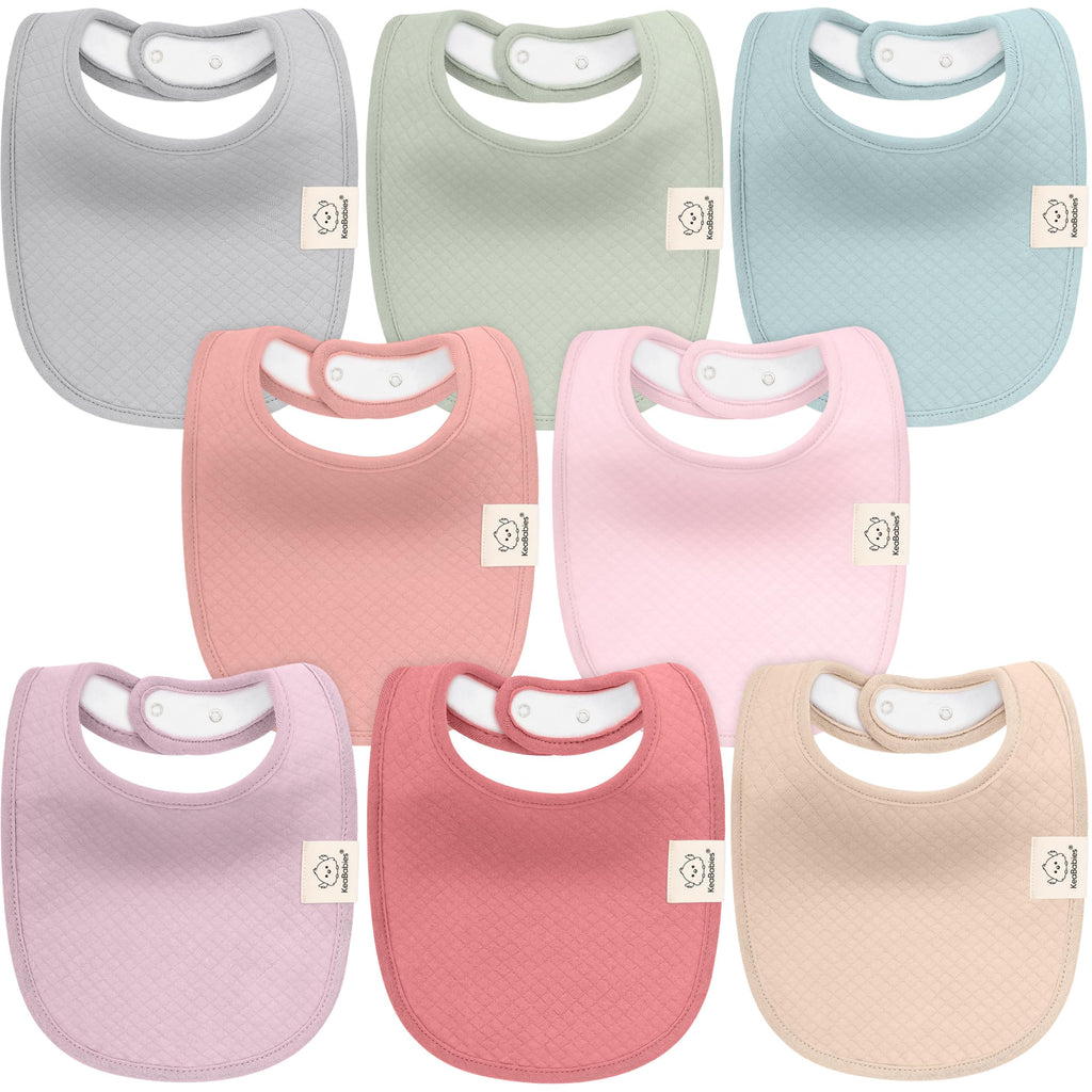 KeaBabies 8-Pack Baby Bibs for Drooling and Teething, Soft (Muted Pastel)