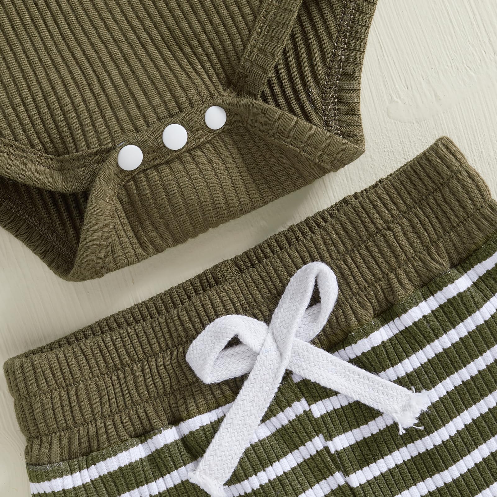 MA&BABY Newborn Baby Boy Clothes Ribbed Knit Long Sleeve Romper Pants Set