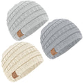 3-Pack Baby Beanies for Boys, Girls - Stretchy Knit Baby Hats, Cute Newborn & Toddler Winter Hat, Soft & Warm Infant Beanie 0-6 Months (Cloud, S)