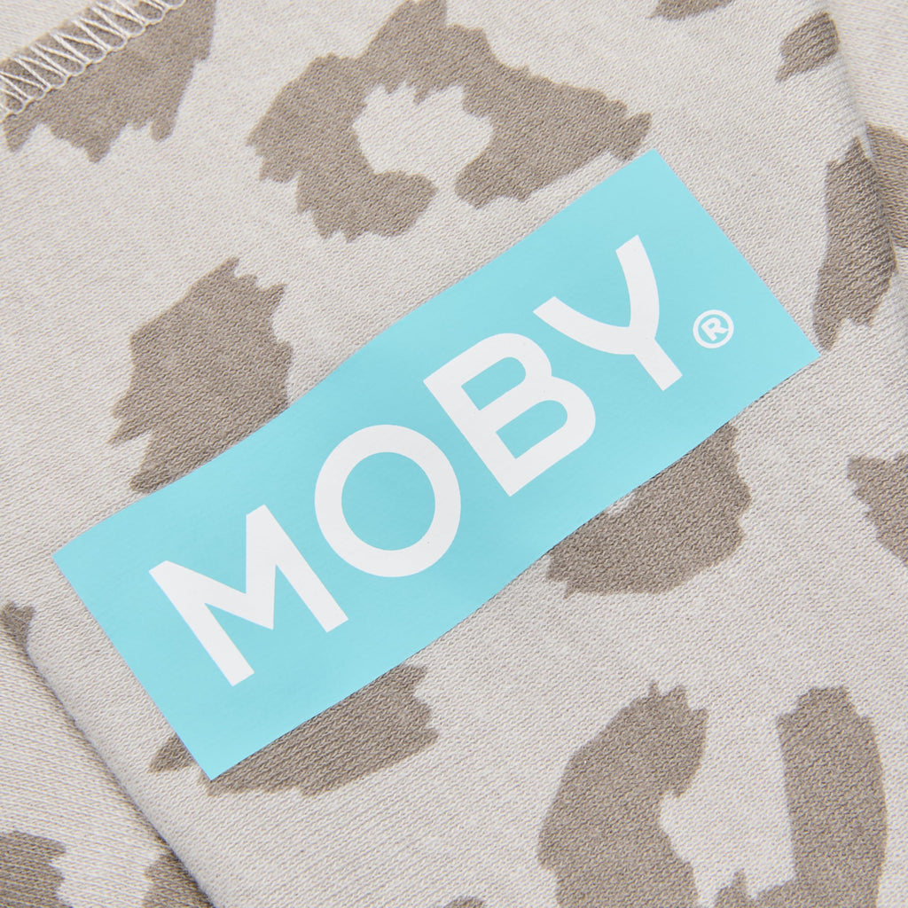 Moby Baby Wrap Carrier Element for Newborns to Toddlers (8-33lbs), Infant Sling Carrier, Ultra Lightweight & Hands Free Design, Adjustable for All Body Types (Dusted Leopard)