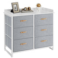 SONGMICS Kids Dresser with 6 Drawers, Boys Girls Dresser, with Water-Resistant Tabletop, Storage Organizer Cabinet, for Bedroom Hallway, Gray UGKR101G01