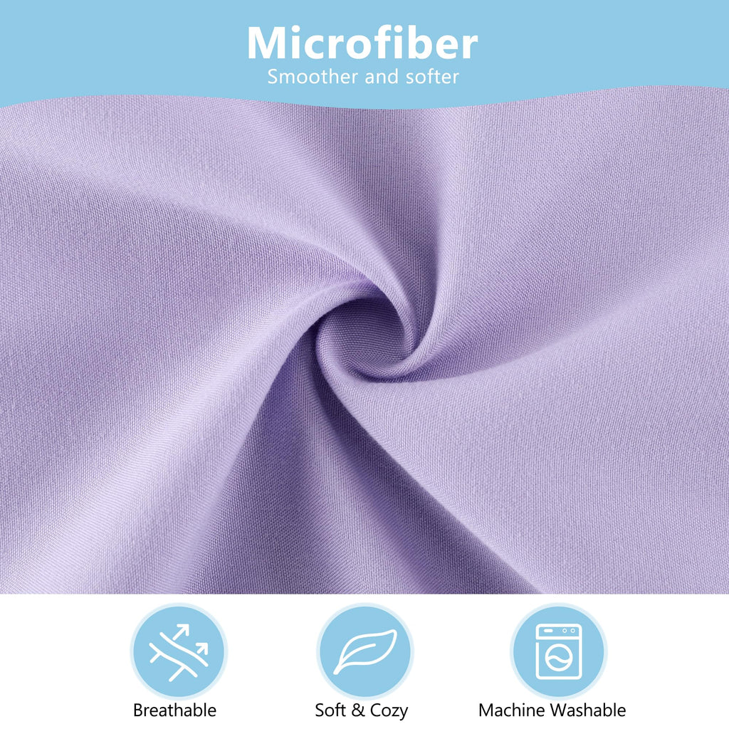 TILLYOU Toddler Pillowcase 2 Pack with Envelope Closure,13" x 18" Silky Soft Microfiber Travel Kids Pillowcase for Boys and Girls,Light Purple & Light Pink