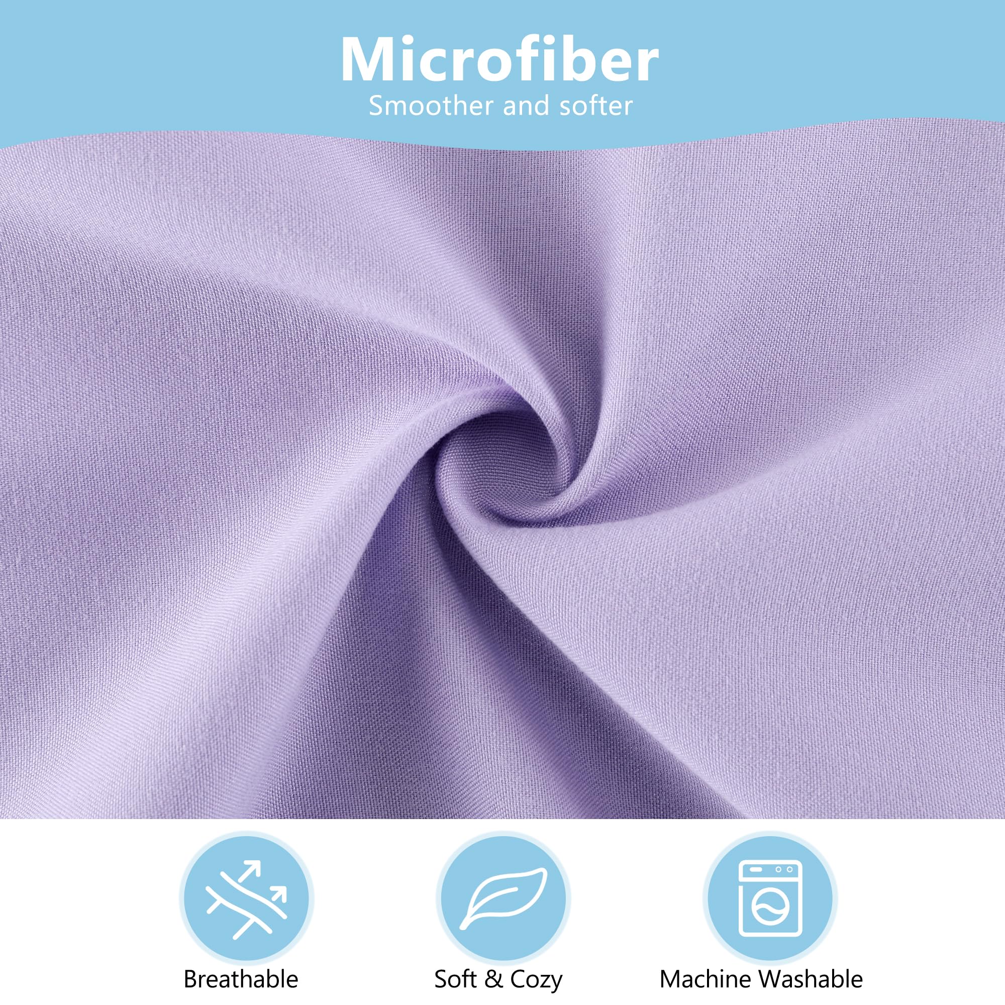 TILLYOU Toddler Pillowcase 2 Pack with Envelope Closure,13" x 18" Silky Soft Microfiber Travel Kids Pillowcase for Boys and Girls,Light Purple & Light Pink