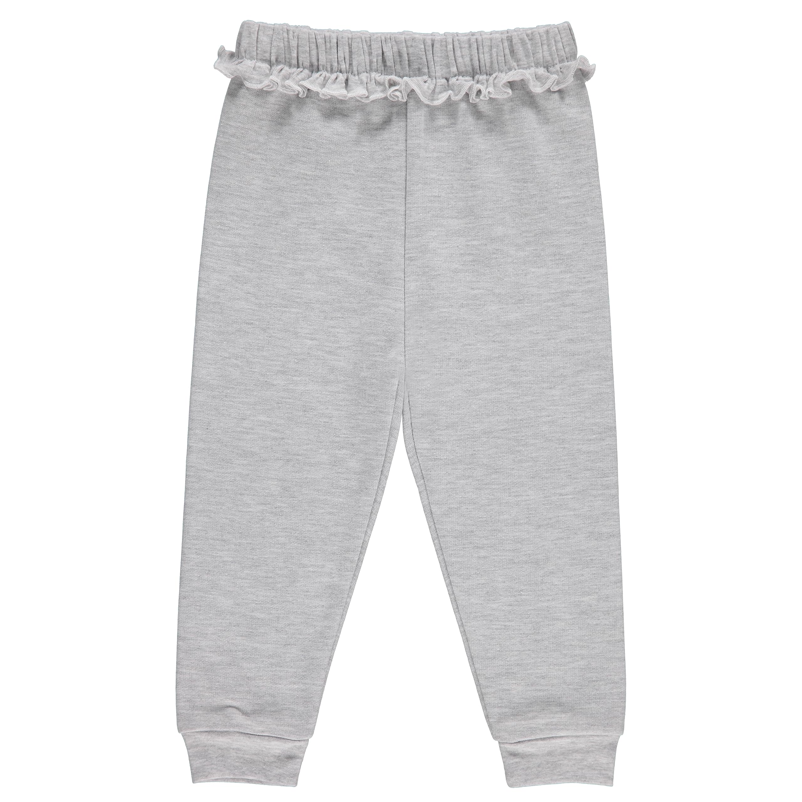 Cudlie 5-Pack Baby Girls Joggers - Lounge Pants, Active Sweatpants Sweats - Fleece Joggers for Girls, 9-12 Months