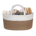Natemia Diaper Caddy Organizer - Portable Rope Handles & 3 Compartments for Baby Items - Storage Basket for Newborn Essentials - Fits Spectra Breast Pump & Accessories - Registry Must Have (Beige)