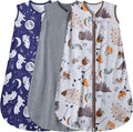 3 Pack Baby Sleep Sack 100% Rayon Cotton Baby Sleeping Bag 2-Way Zipper Toddler Wearable Blankets TOG 0.3. (Fox&Dinosaurs&Dark gray, 0-6 Months)