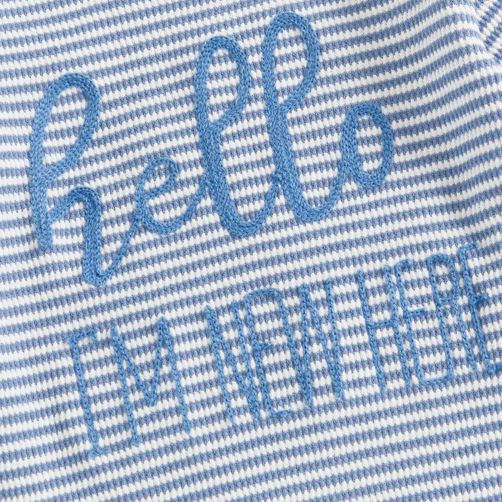 Fernvia Newborn Baby Boy Clothes Letters Print Bodysuit 3 6 9 12 18 Months Long Sleeve Jumpsuit with Hat 2PCS Outfits Set (D Blue, 0-3 Months)