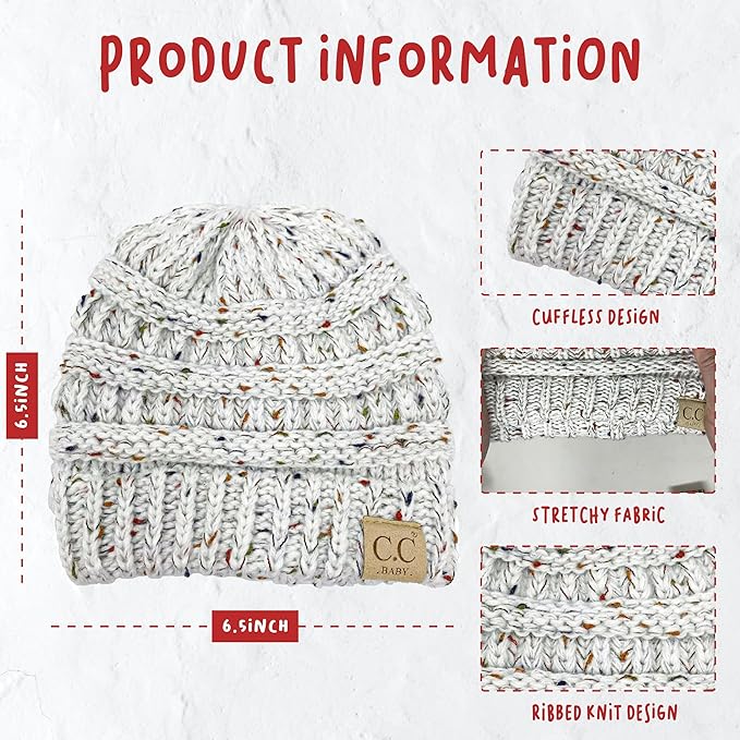Funky Junque Baby Winter Hat – Cute Newborn Hats, Cozy Warm Infant Beanie, Soft Knit Stocking Stuffer for Babies 0–12 Months