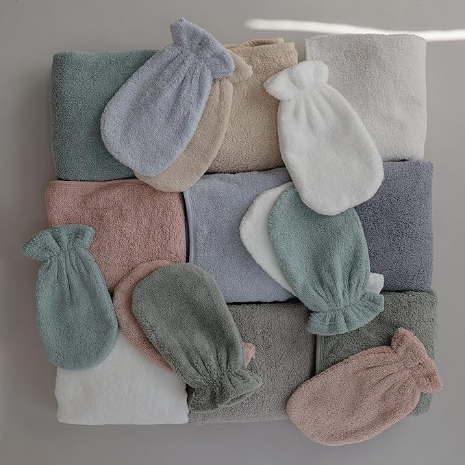 mushie Baby Hooded Towel | Organic Cotton (Sea Mist)