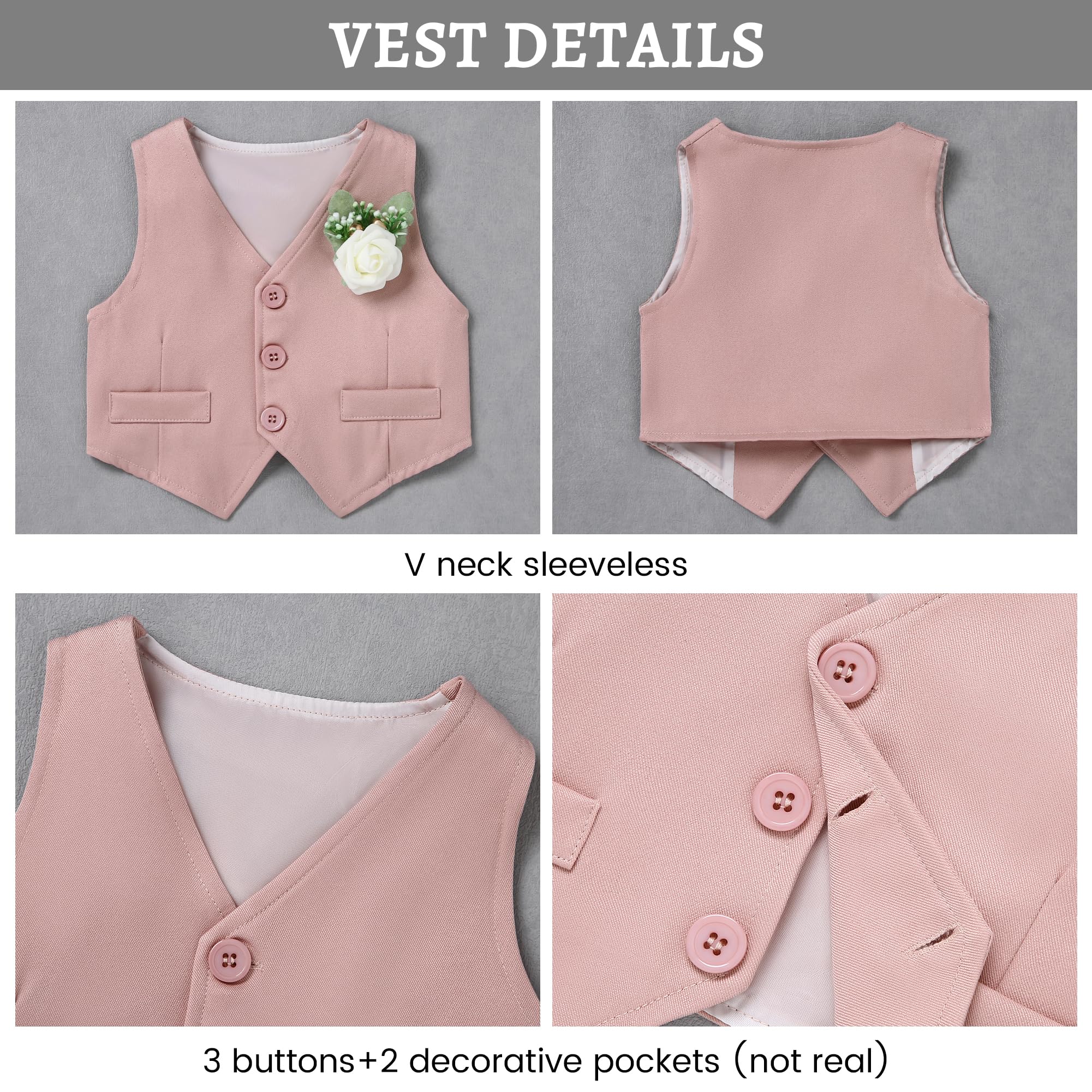 SANMIO Baby Boy Easter Outfit Suit Infant Gentleman Baptism 0-24M Pink