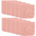 Comfy Cubs Muslin Burp Cloths 20" x 10", Pack of 10 - Large, 6-Layer, Ultra Absorbent 100% Cotton for Baby Drool and Messes - Soft, Safe & Gentle Baby Burp Cloths for Boys & Girls - Bold Blush