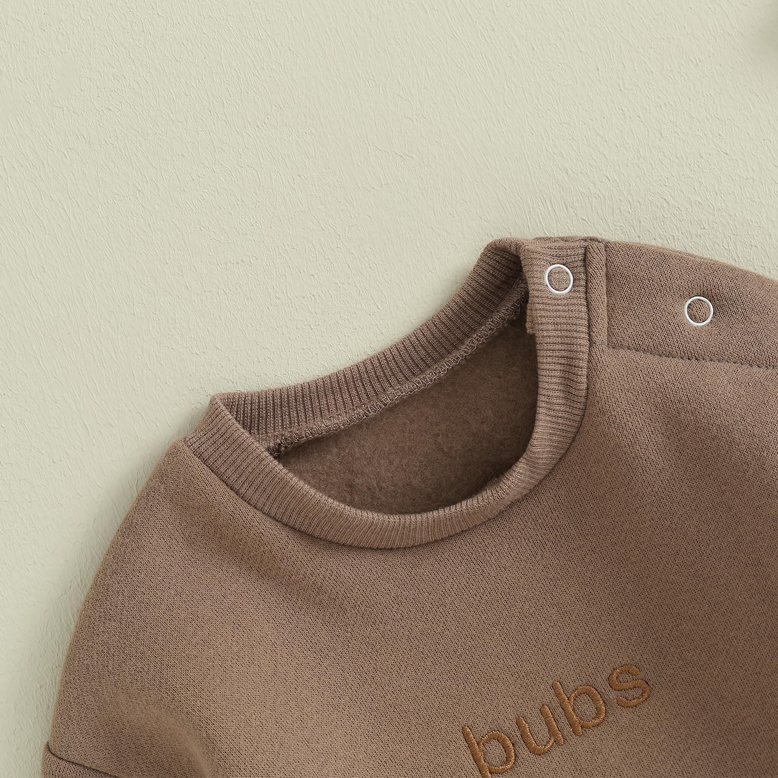 VISGOGO Newborn Infant Baby Boy Oversized Romper Sweater Bodysuits Coming Home Outfit Neutral Clothes (Bubs-Mocha, 3-6 Months)