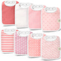 KeaBabies 8-Pack Organic Baby Bibs for Boys, Girls Drool Bibs (Blush)