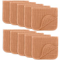 Comfy Cubs Muslin Burp Cloths 20" x 10", Pack of 10 - Large, 6-Layer, Ultra Absorbent 100% Cotton for Baby Drool and Messes - Soft, Safe & Gentle Baby Burp Cloths for Boys & Girls - Caramel