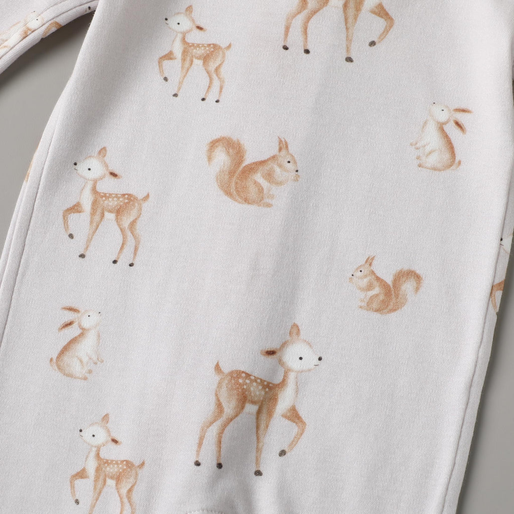 Owlivia Organic Cotton Baby Boy Girl Zip up Sleep N Play, Footless, Long Sleeve(3-6 Months, Pink Deer)