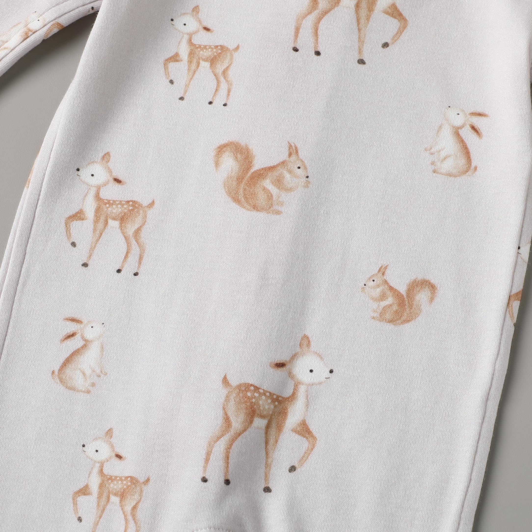 Owlivia Organic Cotton Baby Boy Girl Zip up Sleep N Play, Footless, Long Sleeve(3-6 Months, Pink Deer)