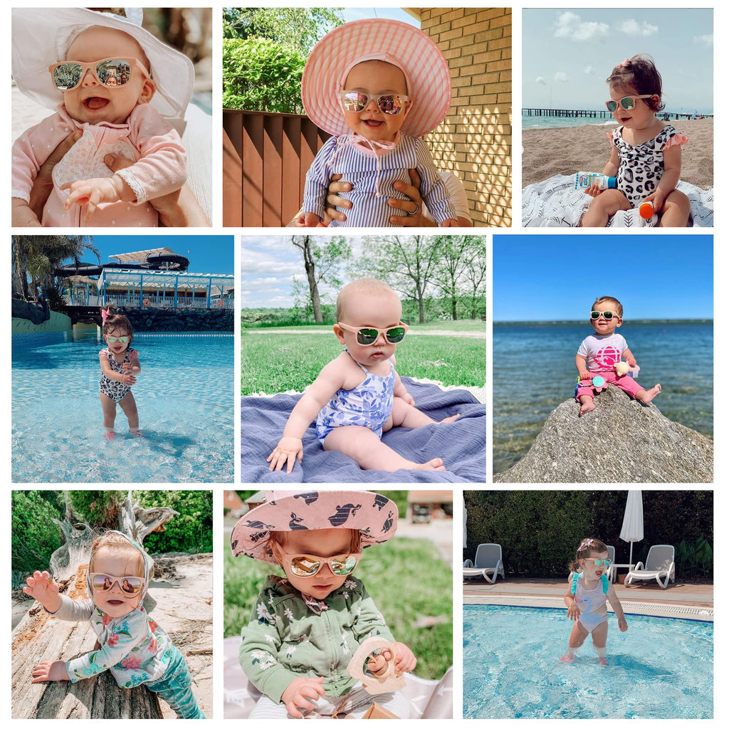 COCOSAND Flexible Polarized Baby Sunglasses with Strap & Silicone Nose Pads