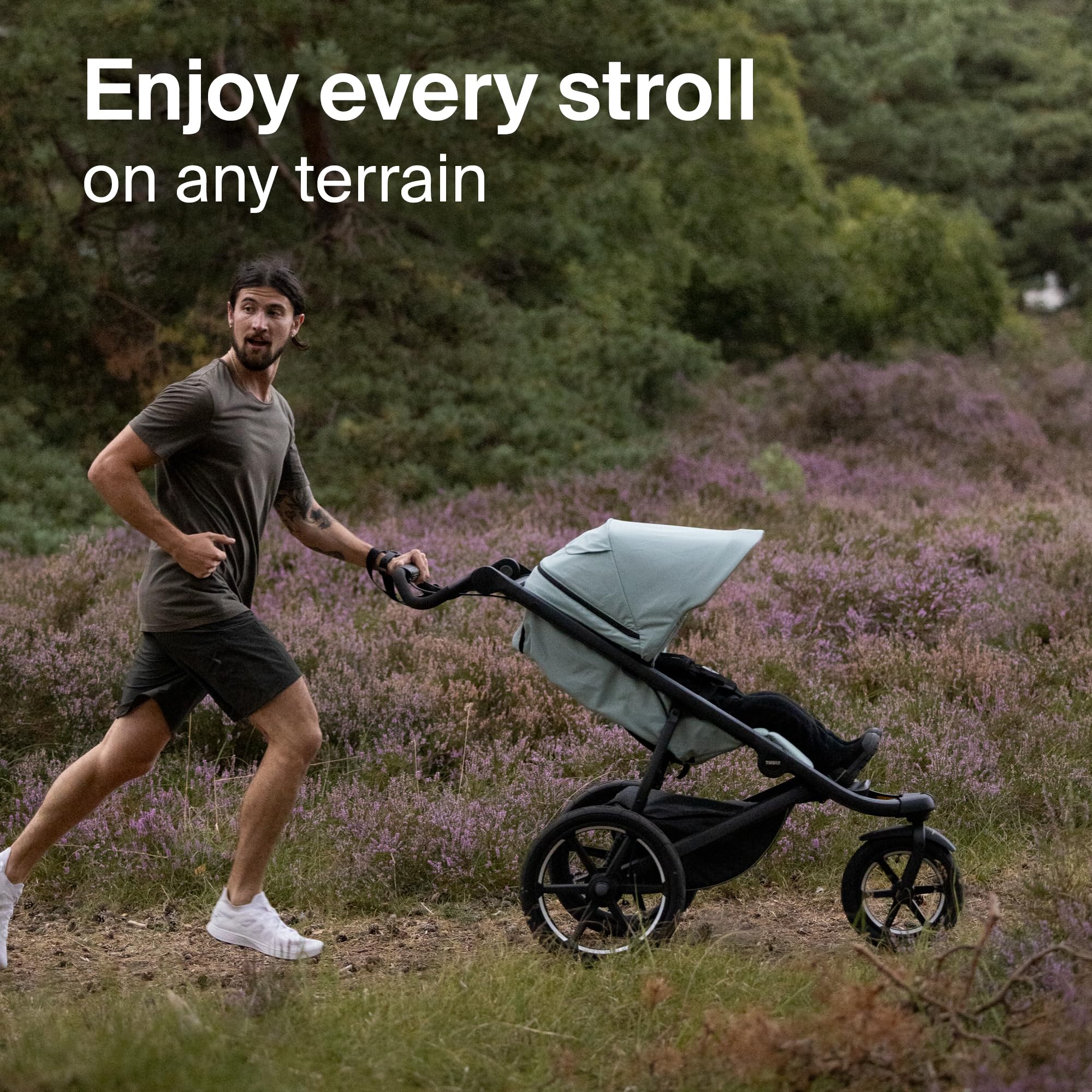 Thule Urban Glide 3 Single Child All-Terrain Stroller - Lightweight - Air-Filled Tires & Suspension - Integrated Hand Brake - Reclining seat with Leg Rest - Padded 5-Point Harness