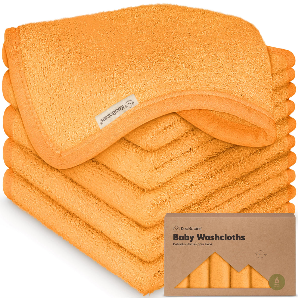 6-Pack Baby Washcloths Soft Absorbent Washcloths for Face Body(Earth Brown)