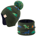Beanie Knit Hats for Toddlers with Earflap Fleece Lined Hat Kids Warm Winter Hat Scarf Set Children's Thick Ski Cap