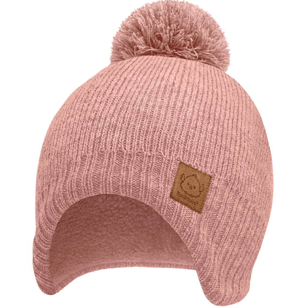 KeaBabies Baby Beanies, Winter Baby Hats for Boys, Girls (Tea Rose, 6-36M)