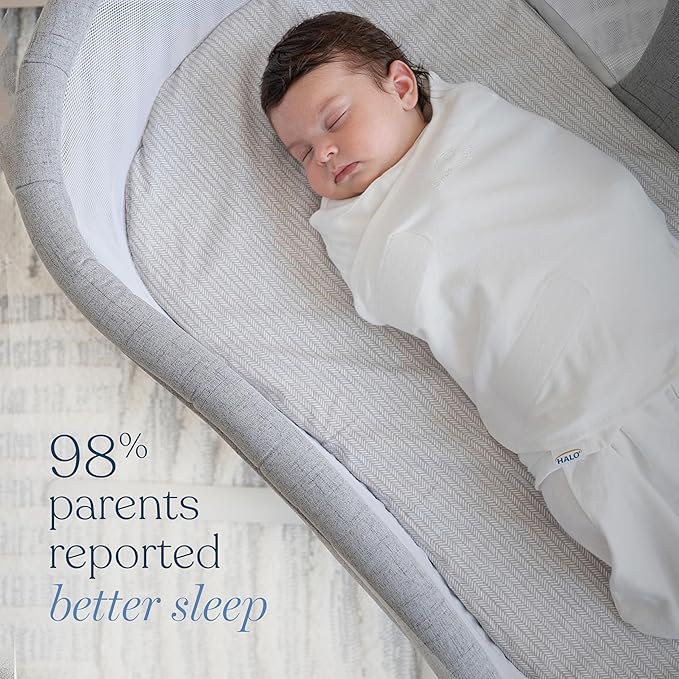 HALO 100% Cotton Sleepsack Swaddle, 3-Way Adjustable Wearable Blanket, TOG 1.5, Birds, Small, 3-6 Months