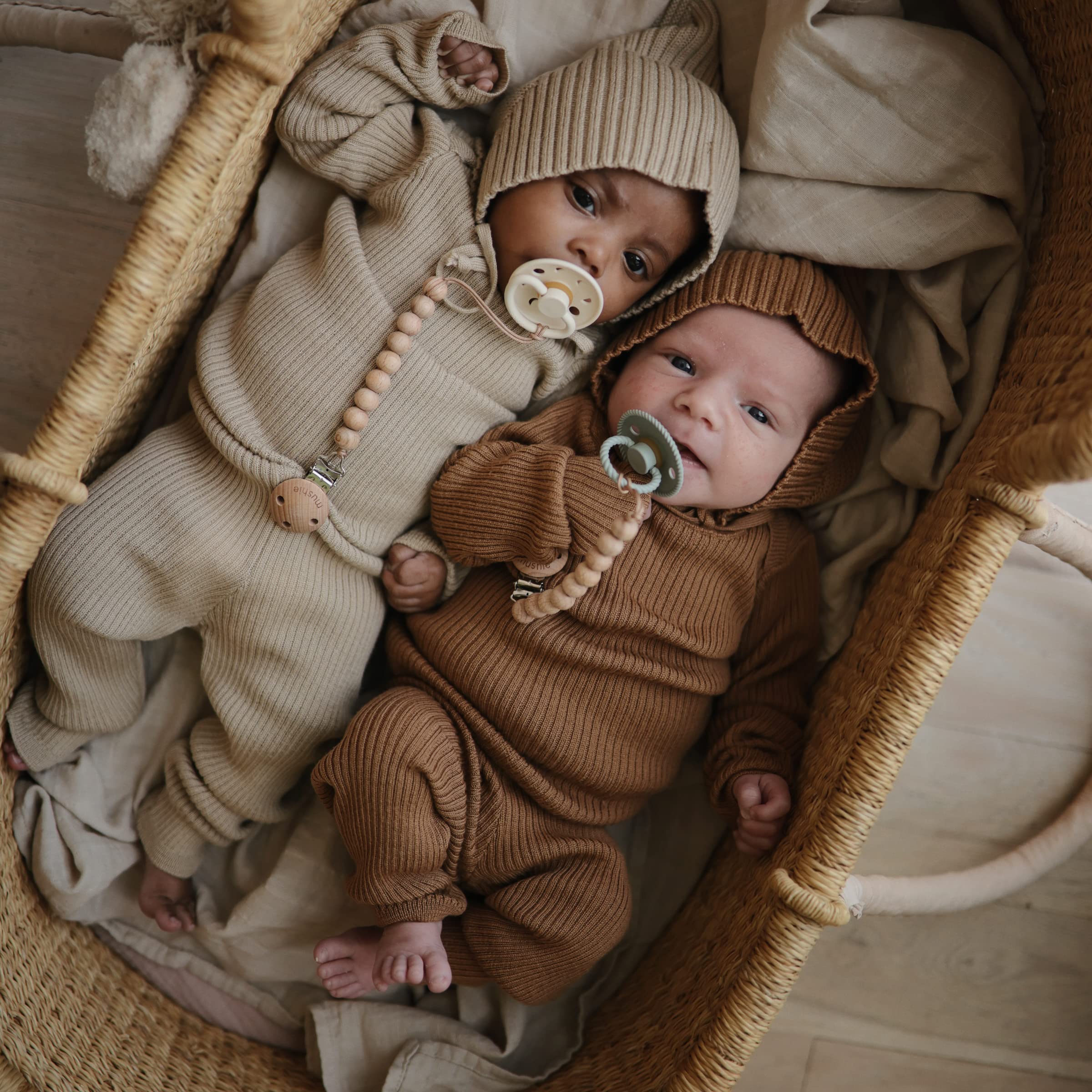 mushie Muslin Baby Swaddle Blanket | 100% Organic Cotton (Pale Taupe)