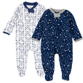 HonestBaby Baby Boys Play Footed Pajamas One-piece Jumpsuit Zip-front Pjs Organic Cotton For Unisex And Toddler Sleepers, Twinklestar Navy, 3-6 Months US