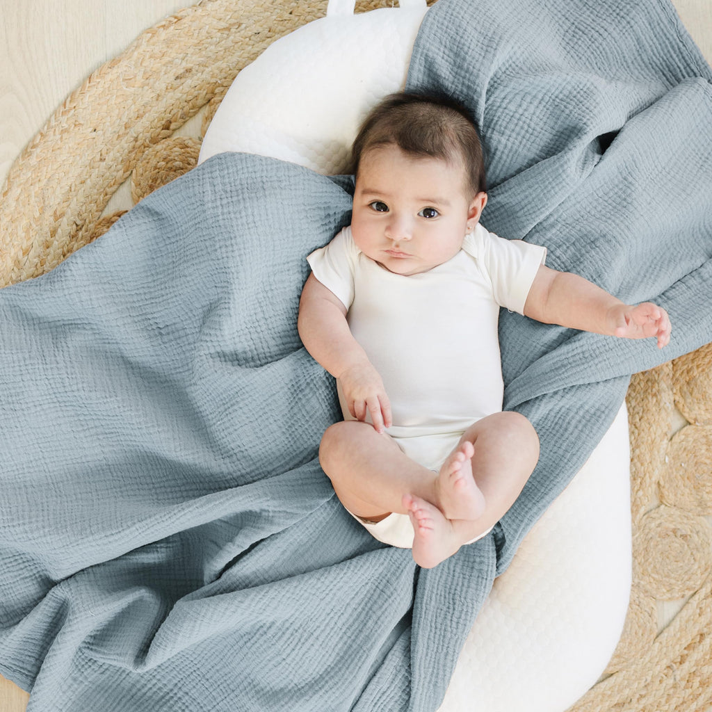 Konssy 2 Pack Muslin Swaddle Blankets, 100% Cotton Receiving Blankets