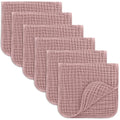 Comfy Cubs Muslin Burp Cloths 20" x 10", Pack of 6 - Large, 6-Layer, Ultra Absorbent 100% Cotton for Baby Drool and Messes - Soft, Safe & Gentle Baby Burp Cloths Set for Boys & Girls - Mauve