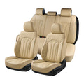 FLORICH Leather Seat Covers, Seat Covers Full Set, Car Seat Protectors 5 Seats, Automotive Seat Covers Fit for Most Cars Trucks-Beige