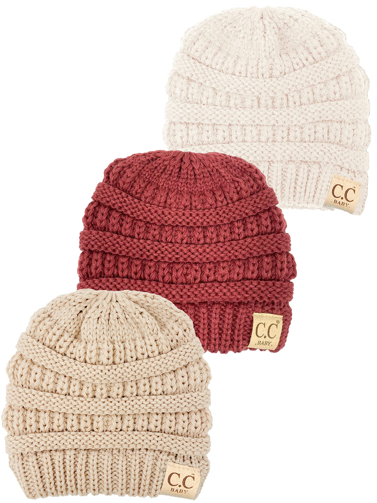 Funky Junque Baby Winter Hat – Cute Newborn Beanie, Infant Girl Hats 0–12 Months, Soft Knit Baby Beanies for Boys & Girls, Cozy Warm Stocking Stuffer Gift: Beige