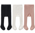CECORC Girls Tights – Thick Toddlers Girl Leggings–Seamless Cable Knit Cotton Stockings – Girls' Accessories,8-10 Years, 3 Pack（Black+white+lightpink）