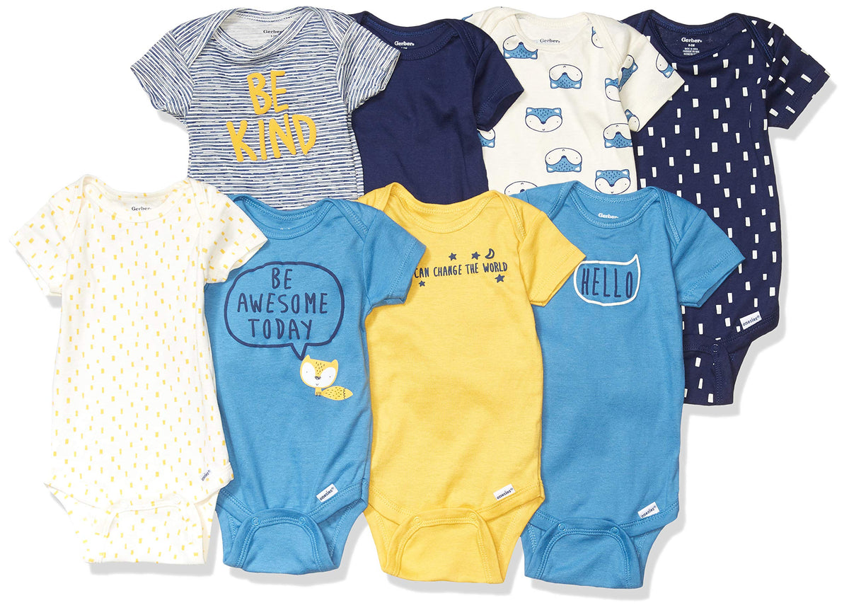 Gerber Baby Boys 8-pack Short Sleeve Onesies Bodysuits And Toddler T-Shirt Set, Bear, 3-6 Months US