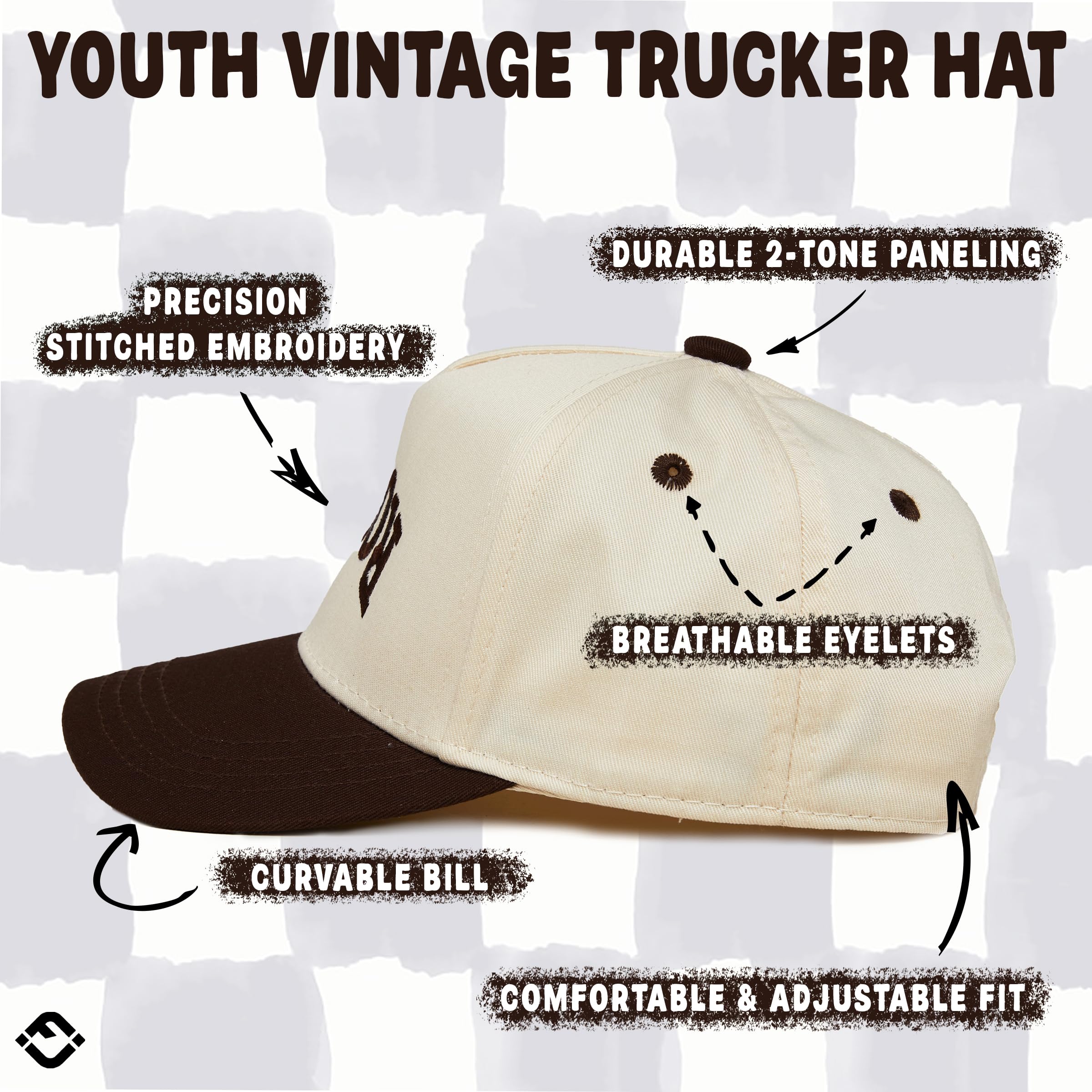 Toddler 2 Tone Trucker Snapback Hat - Rowdy Upside Down - Brown/Beige
