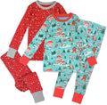 HonestBaby 4 Piece Pajamas Sleepwear Pjs 100% Organic Cotton for Infant Baby and Toddler Boys, Girls, Unisex