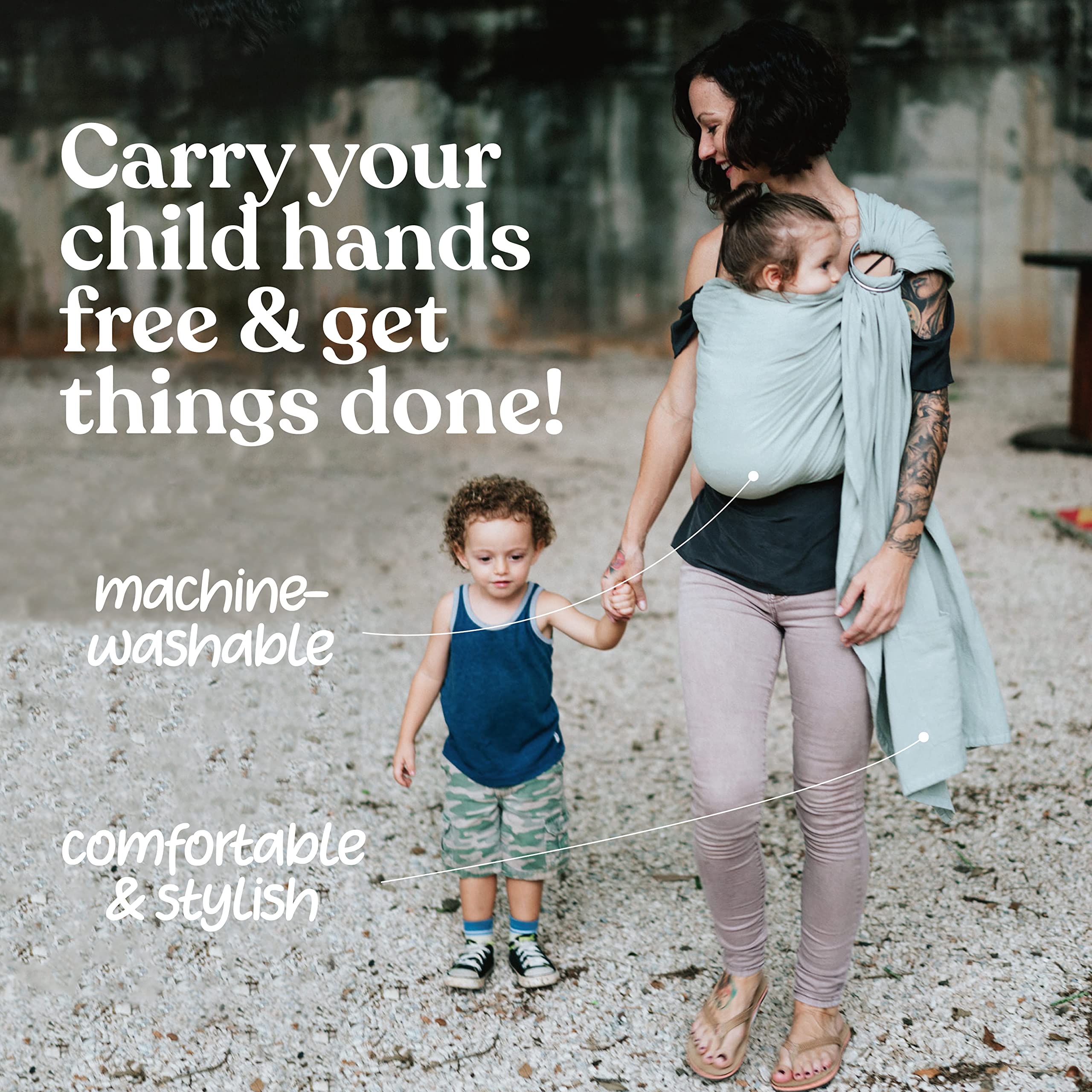Nalakai Ring Sling Baby Carrier, Soft Linen Baby Sling, Baby Wrap, Comfort, Style, and Giving Back - Carry Your Little One with Love
