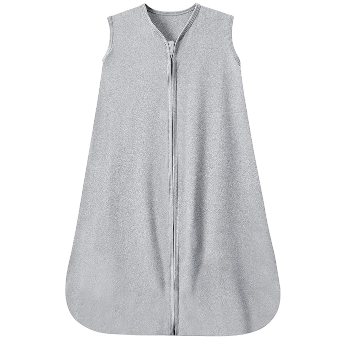 Baby Sleep Sack 18-24 Months Baby Wearable Blanket 100% Rayon Cotton 2-Way Zipper Toddler Sleeping Sack，Comfy Soft Lightweight TOG 0.3(grey)