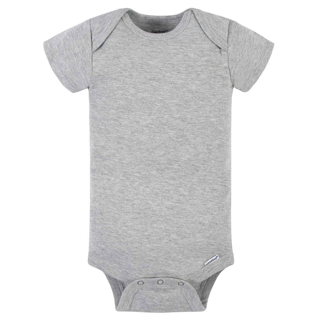 Gerber unisex baby 5-pack Solid Onesies Bodysuits Shirt, Gray, 18 Months US