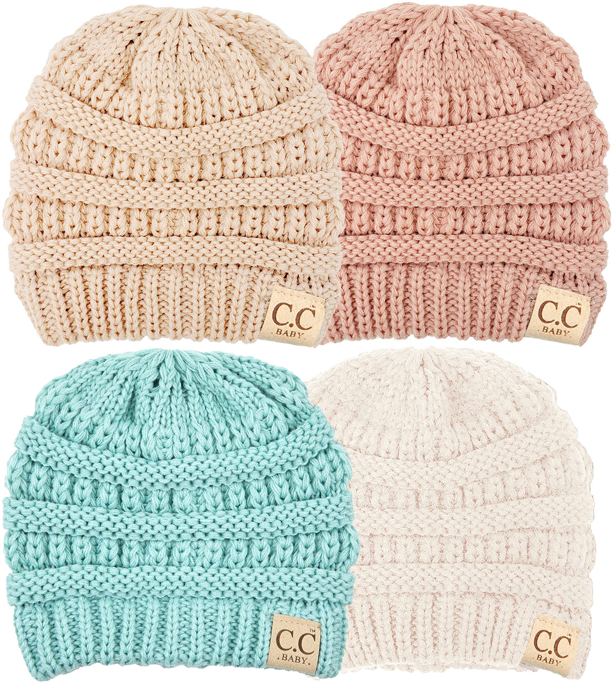 Funky Junque Baby Winter Hat – Cute Newborn Beanie, Infant Girl Hats 0–12 Months, Soft Knit Baby Beanies for Boys & Girls, Cozy Warm Stocking Stuffer Gift: Beige