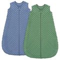 Fleece Baby Sleep Sack 12-18 Months with Plush Dots 1.5 Tog Baby Wearable Blanket with 2-Way Zipper Warm Sleeping Sack for Toddler Infant - Large, Blue&Green