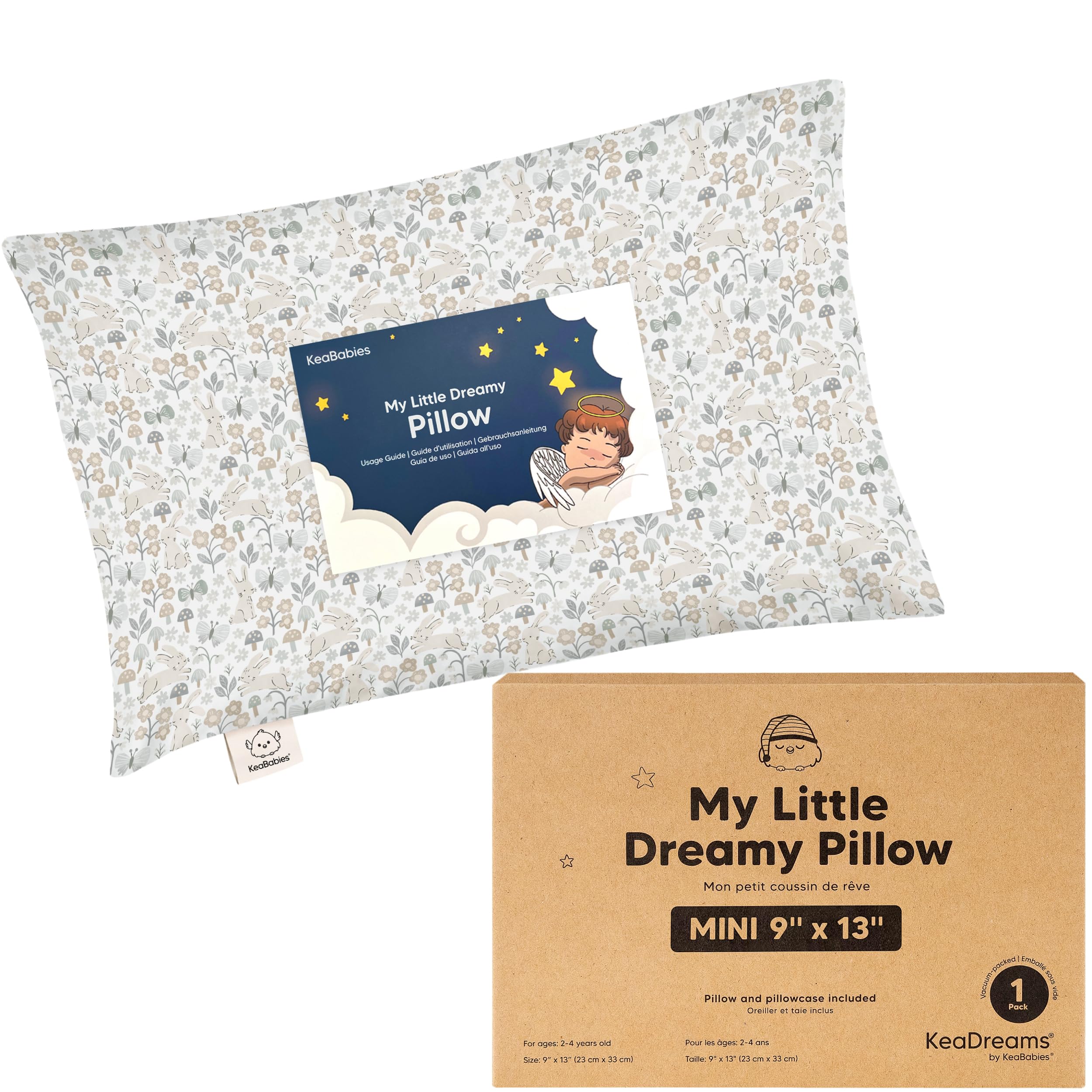 Mini Toddler Pillow with Pillowcase, 9x13 My Little Dreamy Pillow (Prairie)